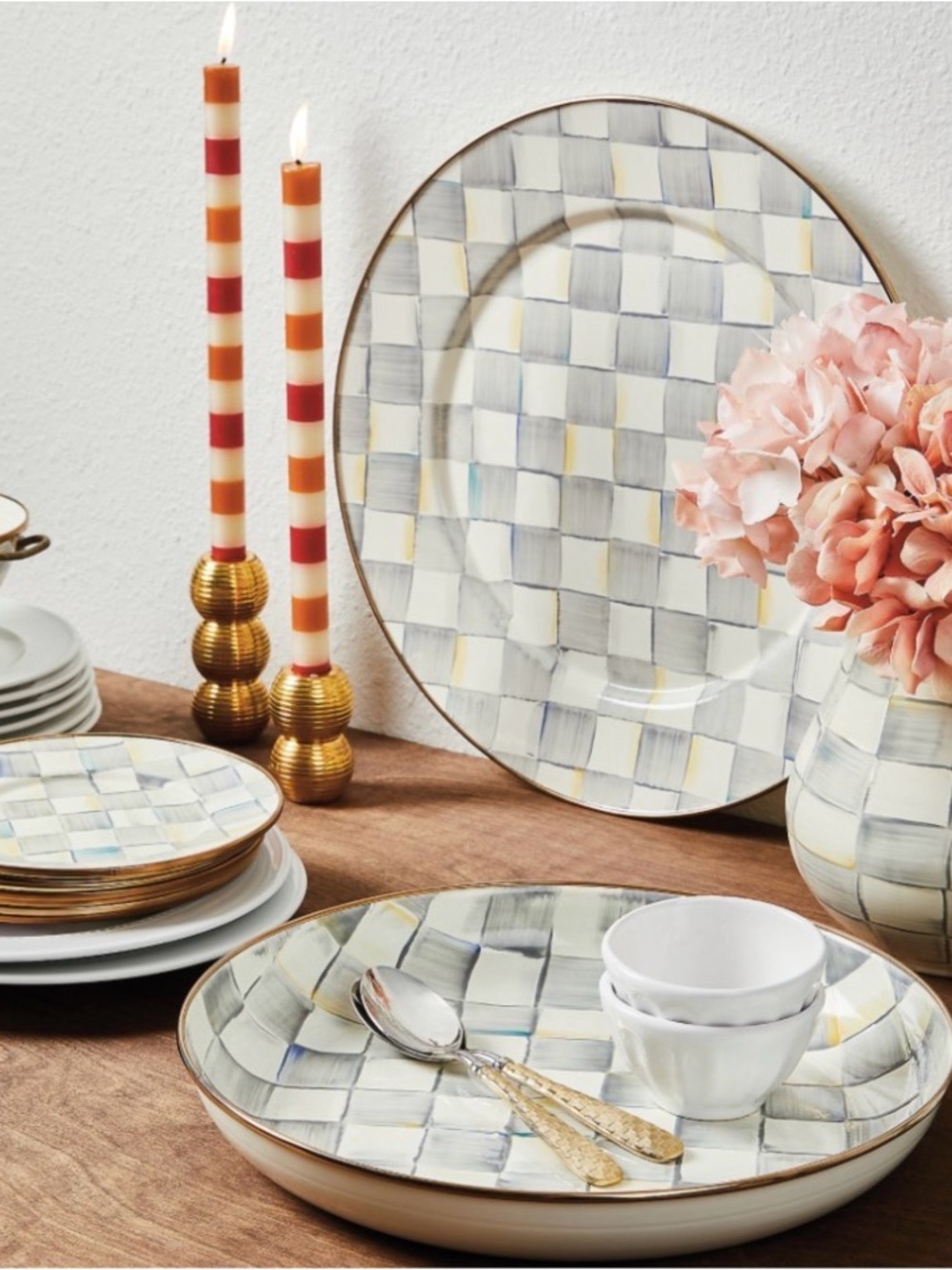 MacKenzie- Childs Check Abundant Bowl in Sterling Check
